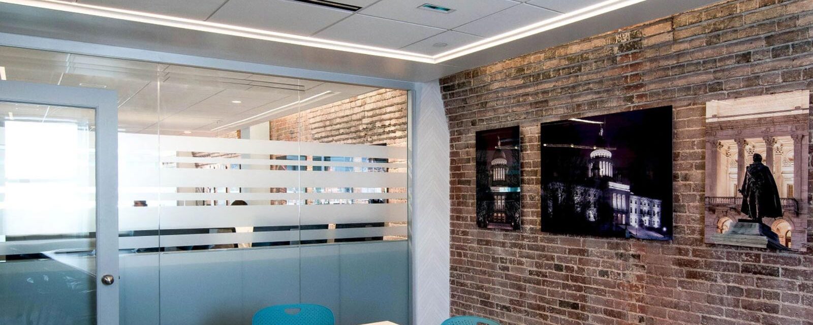 A photo of a meeting area in the BLS office